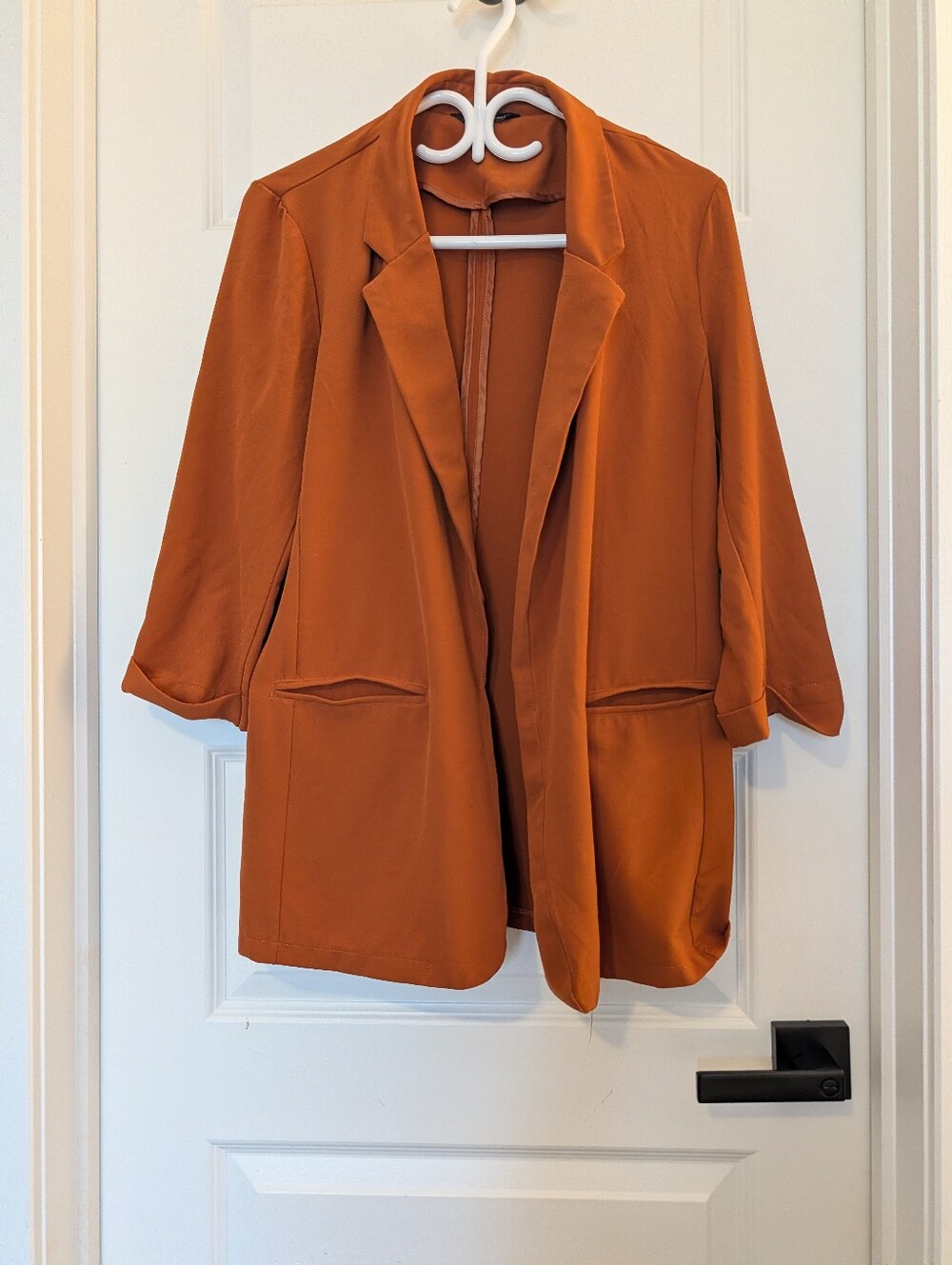Women's Open-Front Rust Blazer